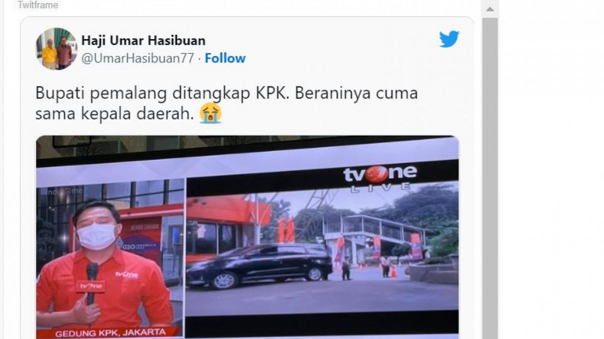 tangkap layar unggahan tokoh NU, Gus Umat [Twitter]