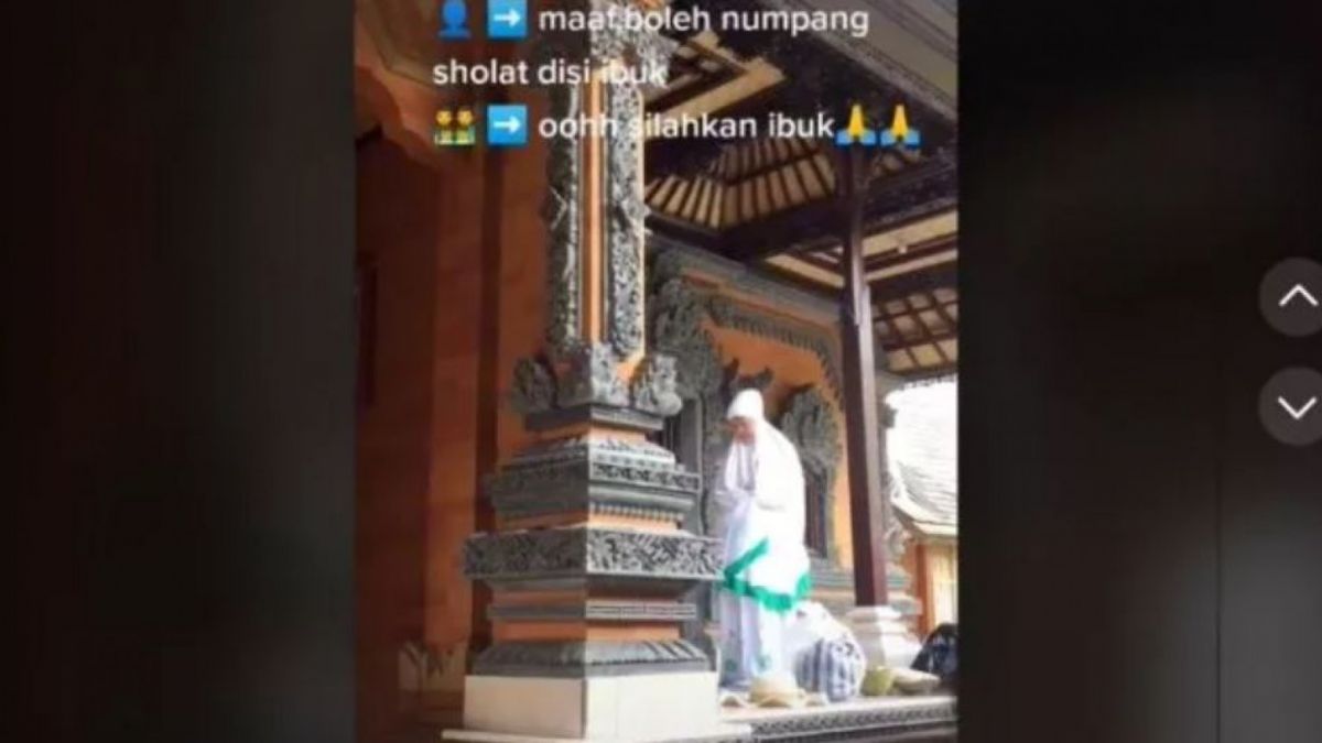 Warga Bali memberikan izin pada ibu yang menumpang salat di rumahnya. [tiktok]