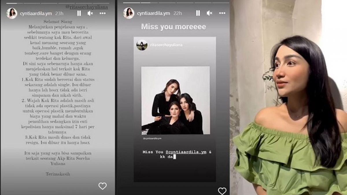 Unggahan sahabat AKP RIta [instagram @cyntiaardila.ym]