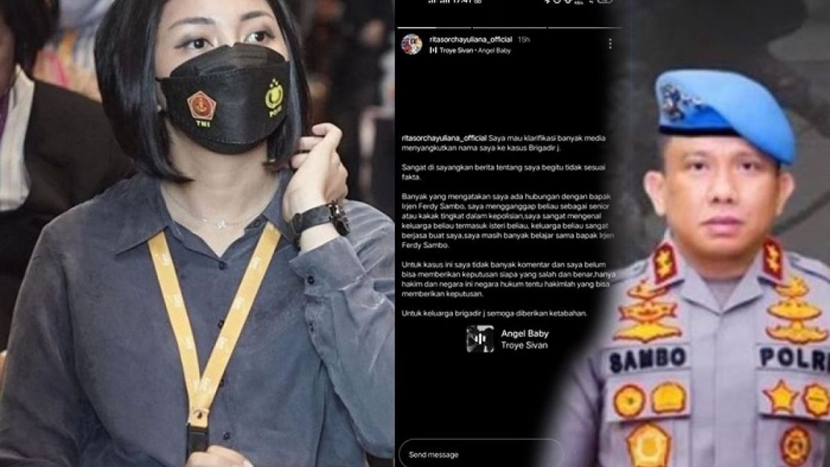 Kolase foto AKP Rita, diduga klarifikasi AKP Rita, dan Irjen Ferdy Sambo. [@ritasorchayuliana_official]