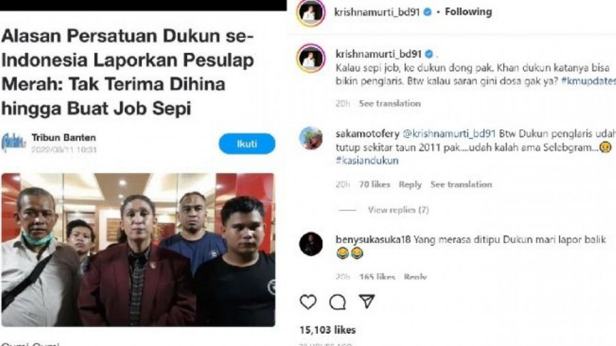 Tangkap layar di akun media sosial Brigjen Pol Krishna Murti