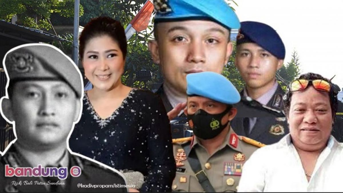 Kolase korban pembunuhan, Brigadir J, dan lima tersangka pembunuhan, Putri Candrawathi, Ferdy Sambo, Bripka RR, Bharada E, dan Kuwat Maruf. [rizki bali putra sundana]