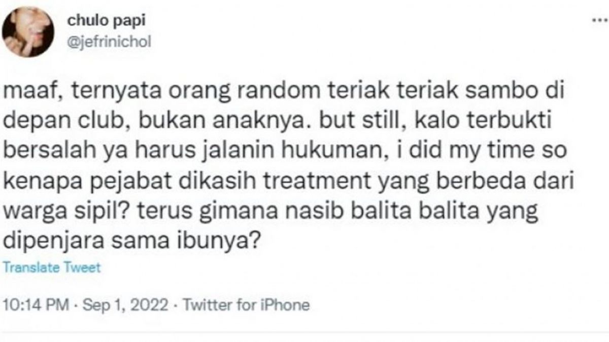 Jefri Nichol meminta maaf. [tangkap layar medsos Jefri Nichol]
