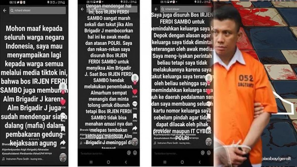 Diduga Bharada E buka-bukaan. [akun tiktok @richard_eliezer]