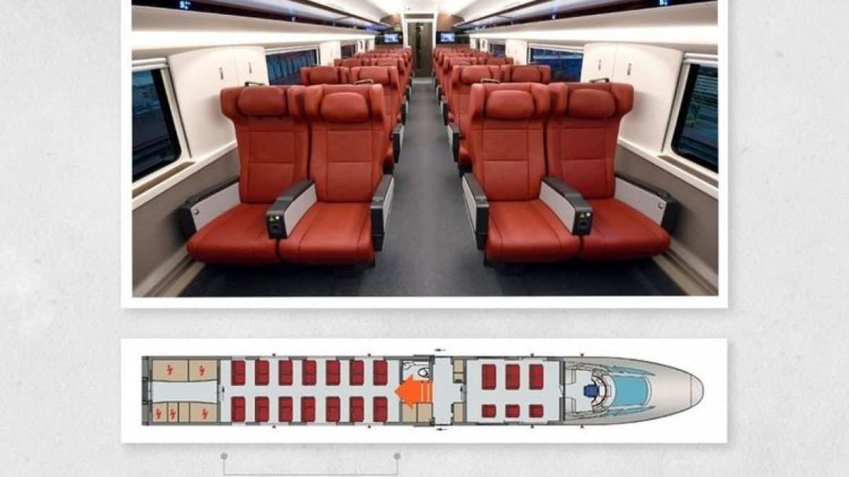 Tampilan luar Kereta Cepat Bandung-Jakarta yang Sudan tiba di Indonesia.