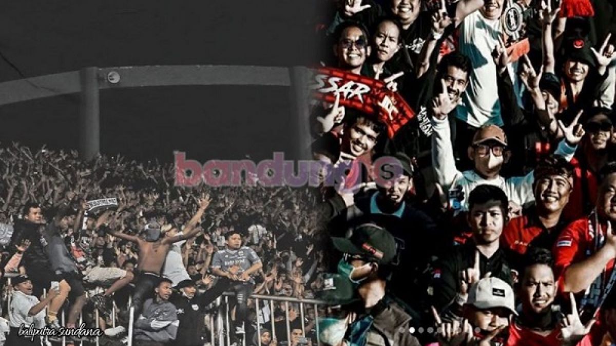 Kolase foto Bobotoh dan The Jakmania saat mendukung tim kesayangan mereka masing-masing. [Instagram @officialvpc/@infokomjakmania]