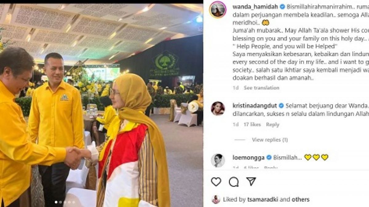Wanda Hamidah bersalaman dengan Ketua Umum Partai Goolkar. [instagram.com/wanda_hamidah]