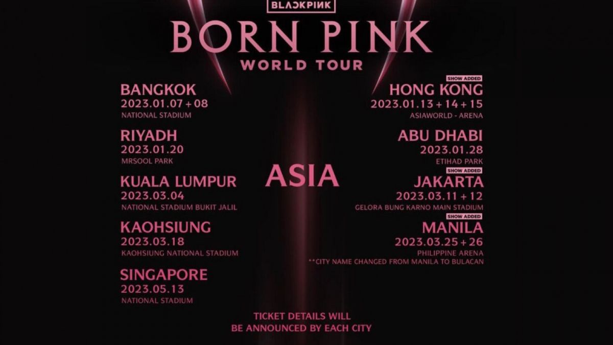 Blackpink umumkan konser di Benua Asia tahun 2023 mendatang [(instagram/blackpinkofficial)]