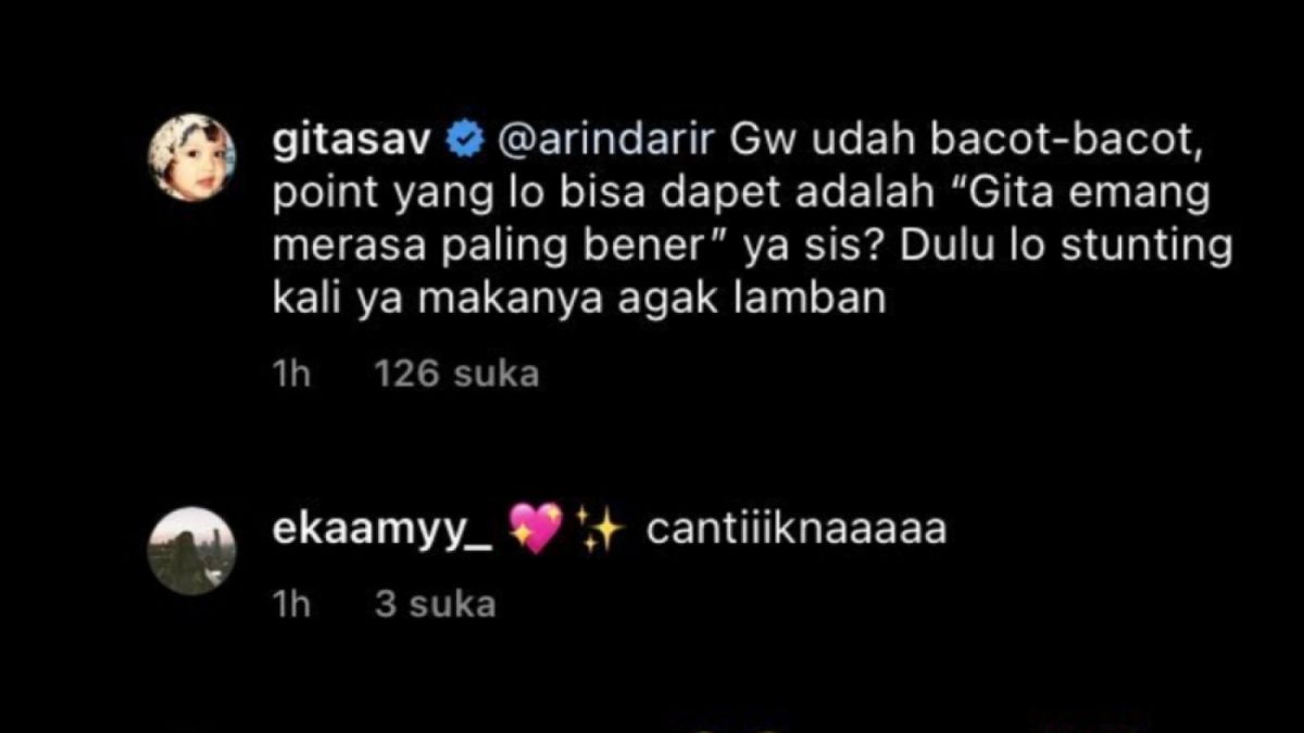 Cuitan Gita Savitri yang Sindir dan Anggap Netizen Pengidap Penyakit Stunting [Twitter/@kucingbabu]