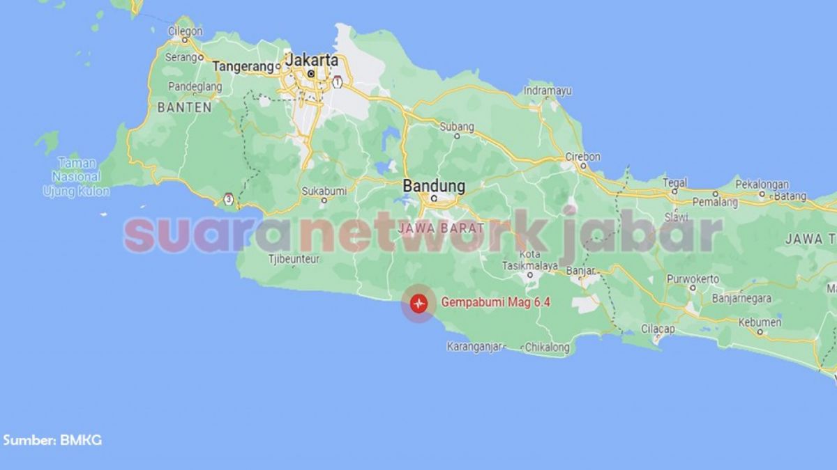 Wilayah pusat gempa bumi di Kabupaten Garut berdasar rilis BMKG pada (3/12/2022) pukul 17.00 WIB. [bandung.suara.com]