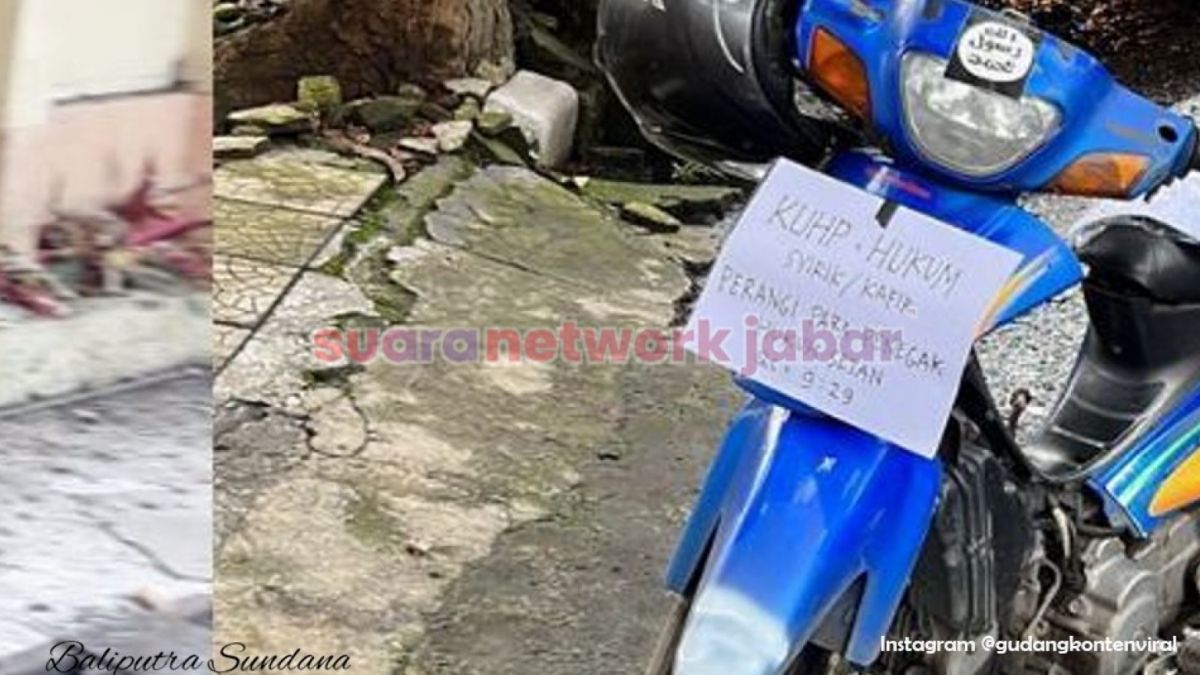 Kolase diduga motor terduga aksi bom bunuh diri di Mapolsek Astana Anyar Kota Bandung, Rabu (7/12/2022). [bandung.suara.com | suara network jabar]