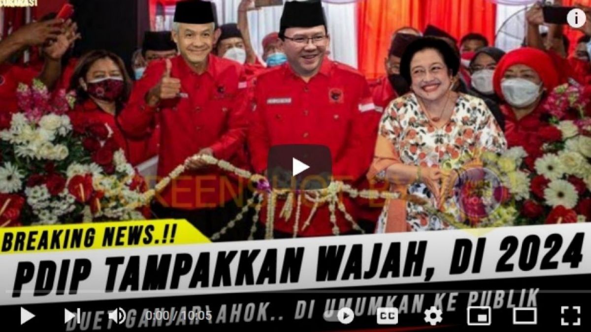 CEK FAKTA: Beredar Breaking News PDIP Umumkan Ganjar-Ahok Maju Pilpres 2024, Benarkah? (Turnbackhoax.id)