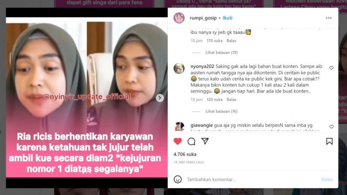 Ria Ricis. (Instagram/rumpi_gosip)