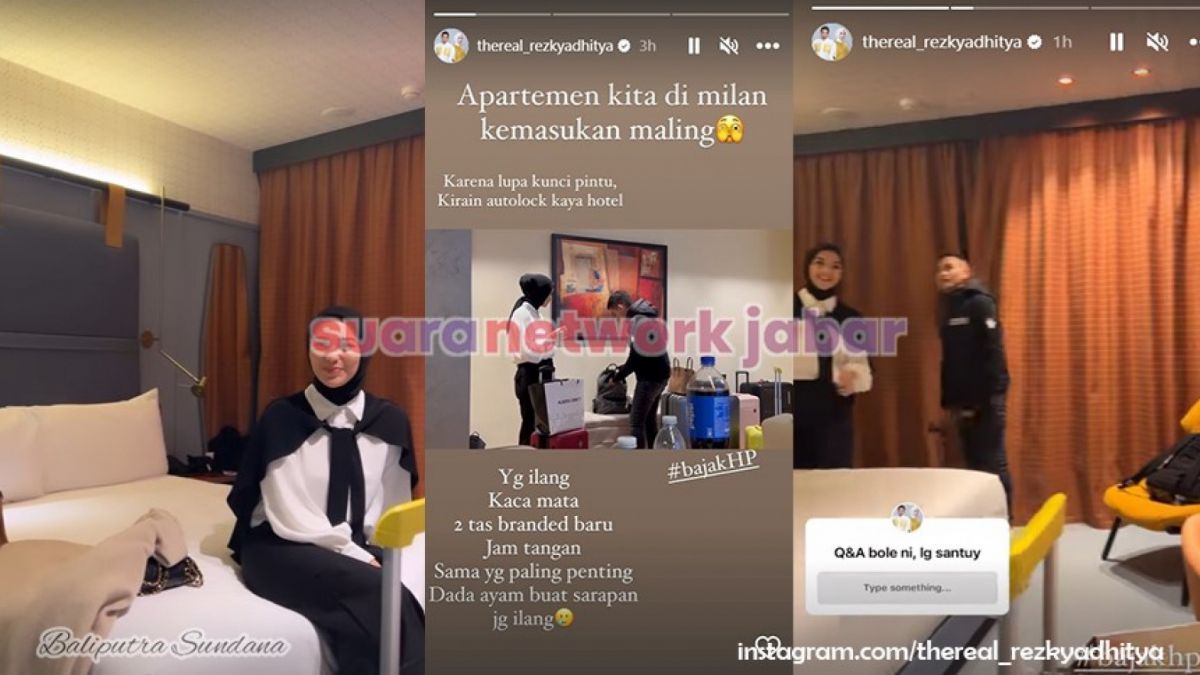 Kolase suasana di hotel Milan dimana Rezky Adhitya dan Citra Kirana kemalingan. [instagram.com/thereal_rezkyadhitya]