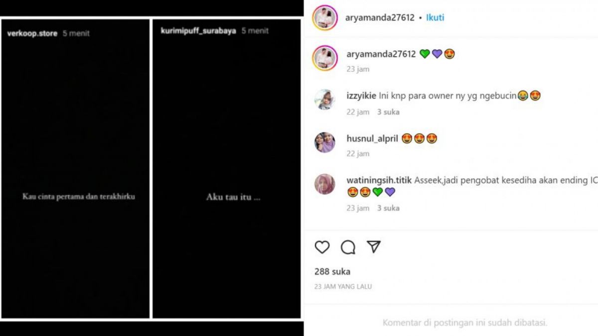 Arya Saloka dan Amanda Manopo diduga saling balas pesan status (Instagram/@aryamanda27612)