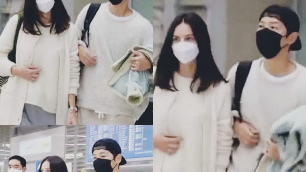 Song Joong-ki dan Kety Loise memakai pakaian berwarna putih [Instagram/@beedramakorea]