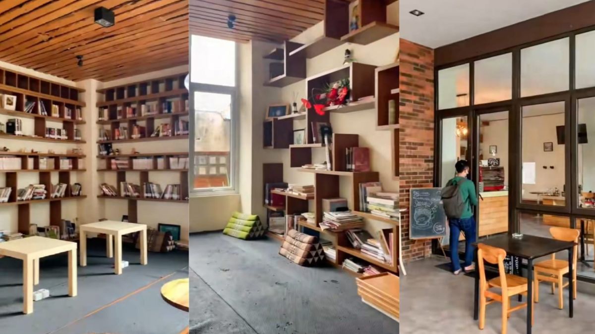 Suasana Nimna Bookcafe Bandung  Tangkapan layar oleh Raissa P. Giani [Tiktok @menceriakan]