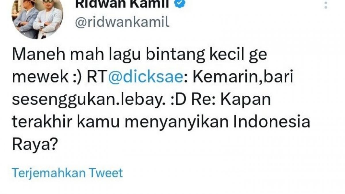 Jejak digital Ridwan Kamil di masa lalu kembali ramai diperbincangkan. [Twitter/ Gladislagiwoy]