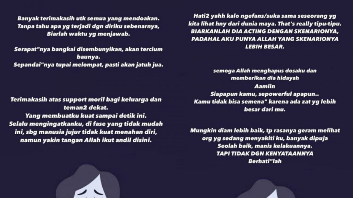 Tangkapan layar 2 - unggahan ulang insta story Nissa Asyifa terkait curahan kekecewaannya terhadap seseorang [Twitter/@locsun****]