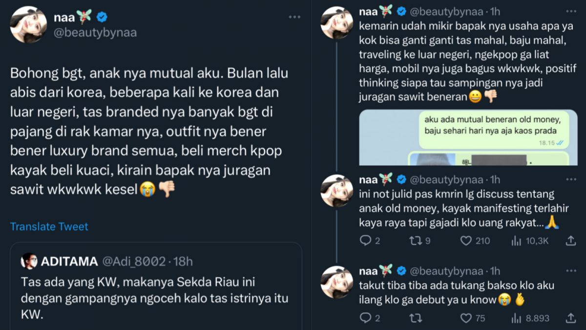 Pengakuan sosok mutual anak SF Hariyanto. [Twitter @beautybynaa]