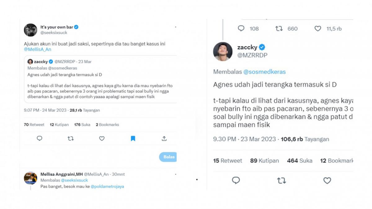Jonathan Latumahina, ayah David Ozora menotice akun Twitter ini. [Twitter @seeksixsuck]