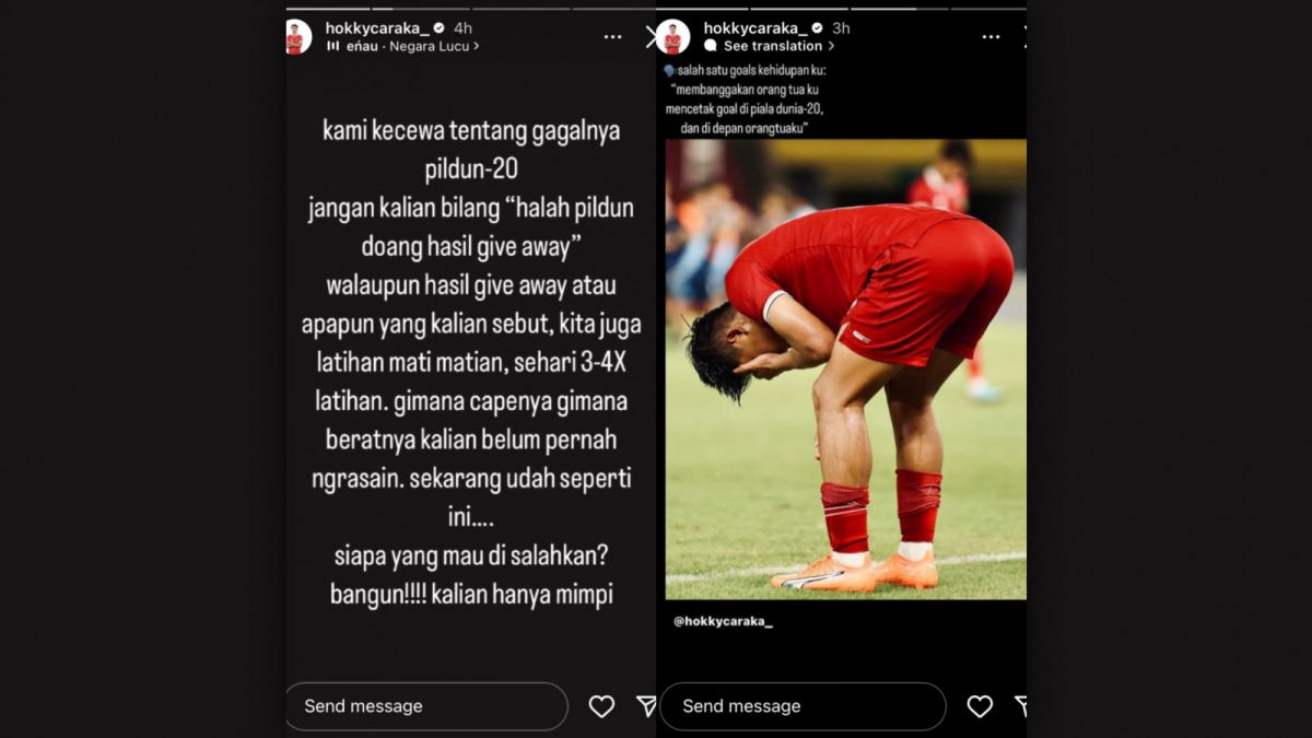 InstaStory Hokky Caraka ungkapkan rasa kecewanya. [Instagram @hokkycaraka_]