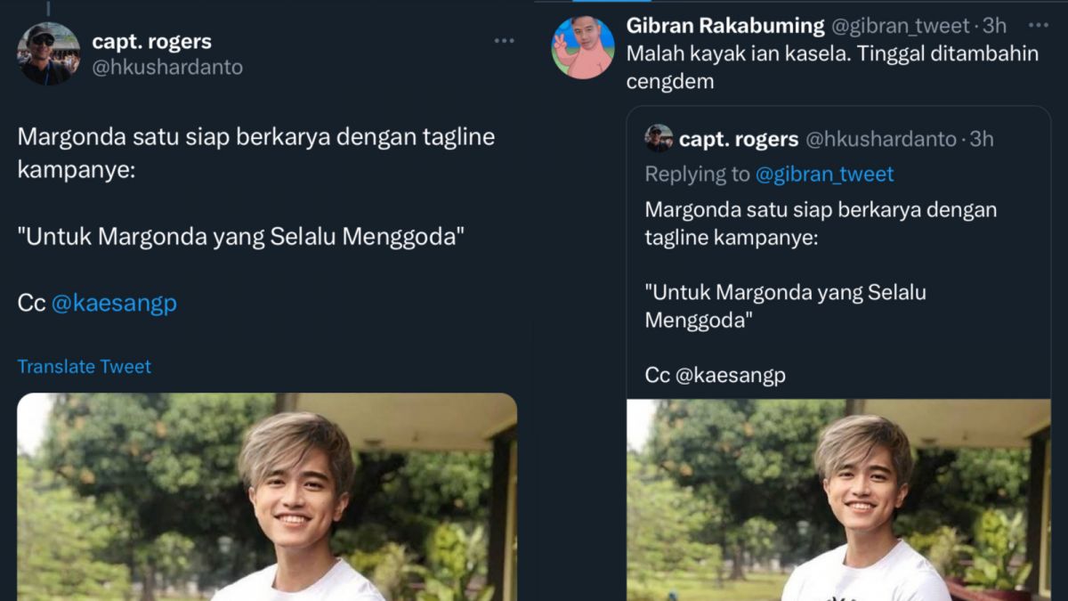 Foto Kaesang yang dinilai Gibran seperti Ian Kasela. [Twitter @hkushardanto]