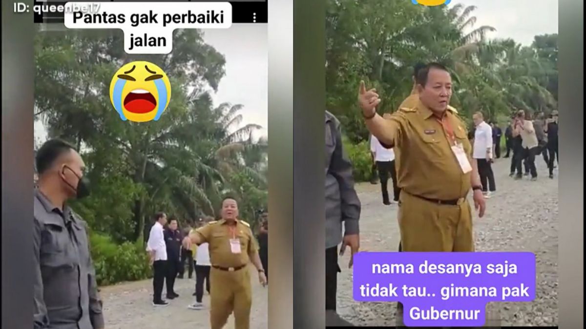Momen Gubernur Lampung, Arinal Djunaidi bertanya pada warga nama desa mereka, saat dikunjungi Jokowi. [Twitter @WatchPms]