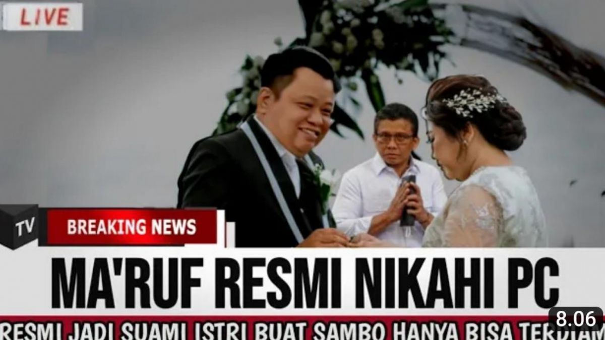 Ilustrasi, Putri Candrawathi menikahi Kuat Maruf sedangkan Ferdy Sambo hanya terdiam [(Youtube/KANAL BERITA)]