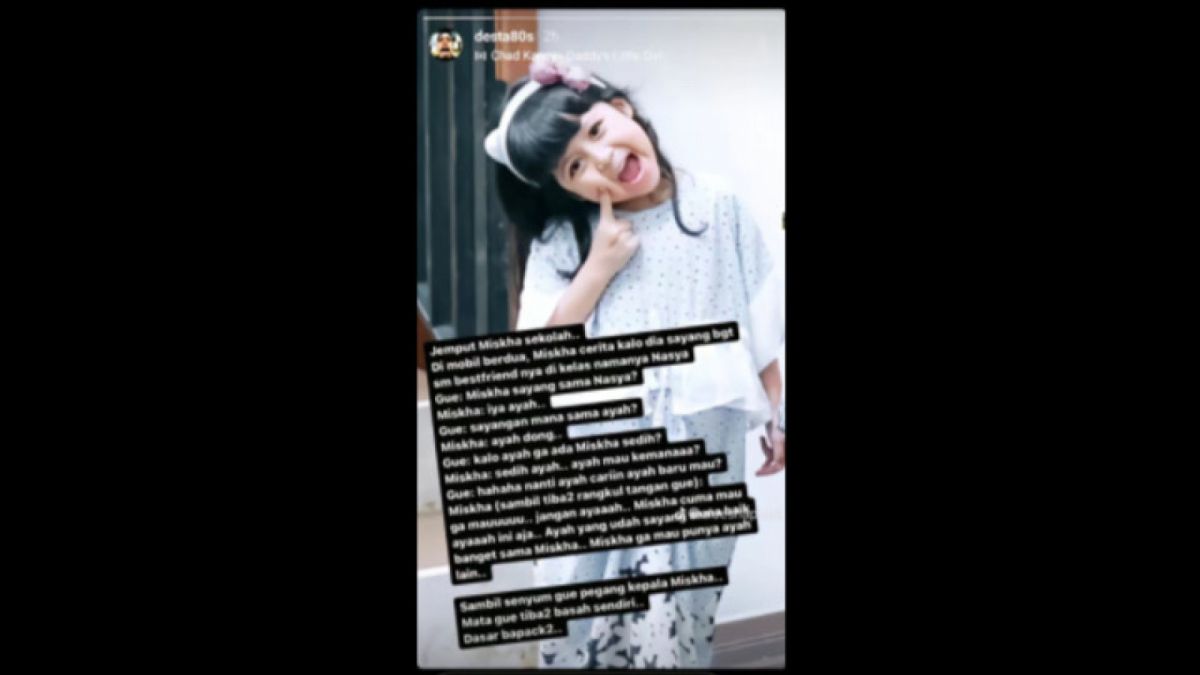 Tangkapan layar InstaStory Desta saat melakukan percakapan dengan anak keduanya. [TikTok ?]