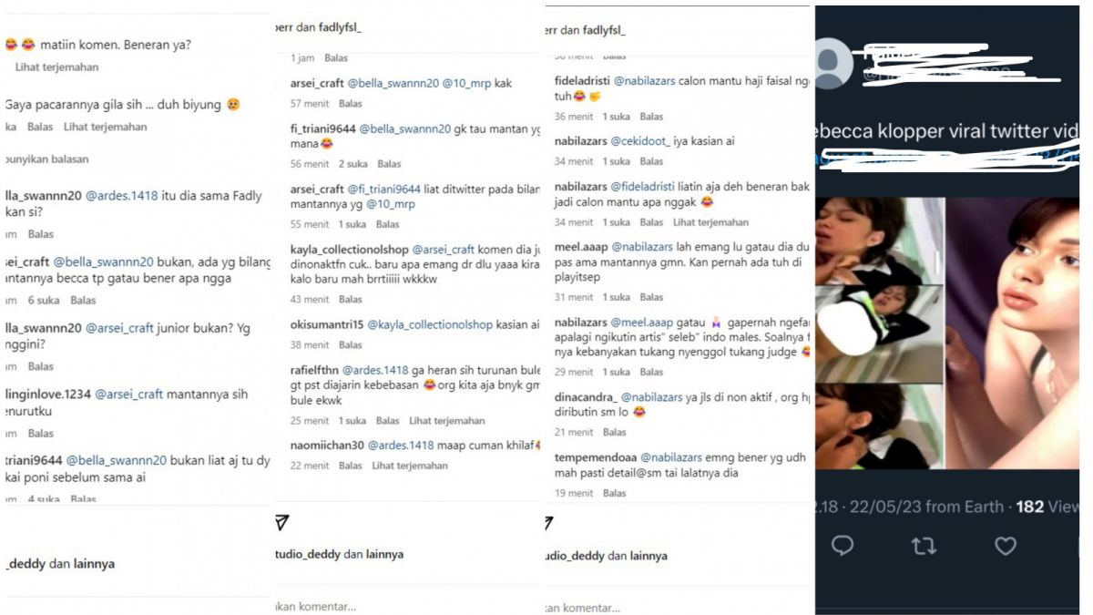 Kolom komentar akun Instagram pacar Fadly Faisal banyak dipenuhi netizen yang menyoroti gaya pacaran Rebecca Klopper. [Instagram @rklopper]