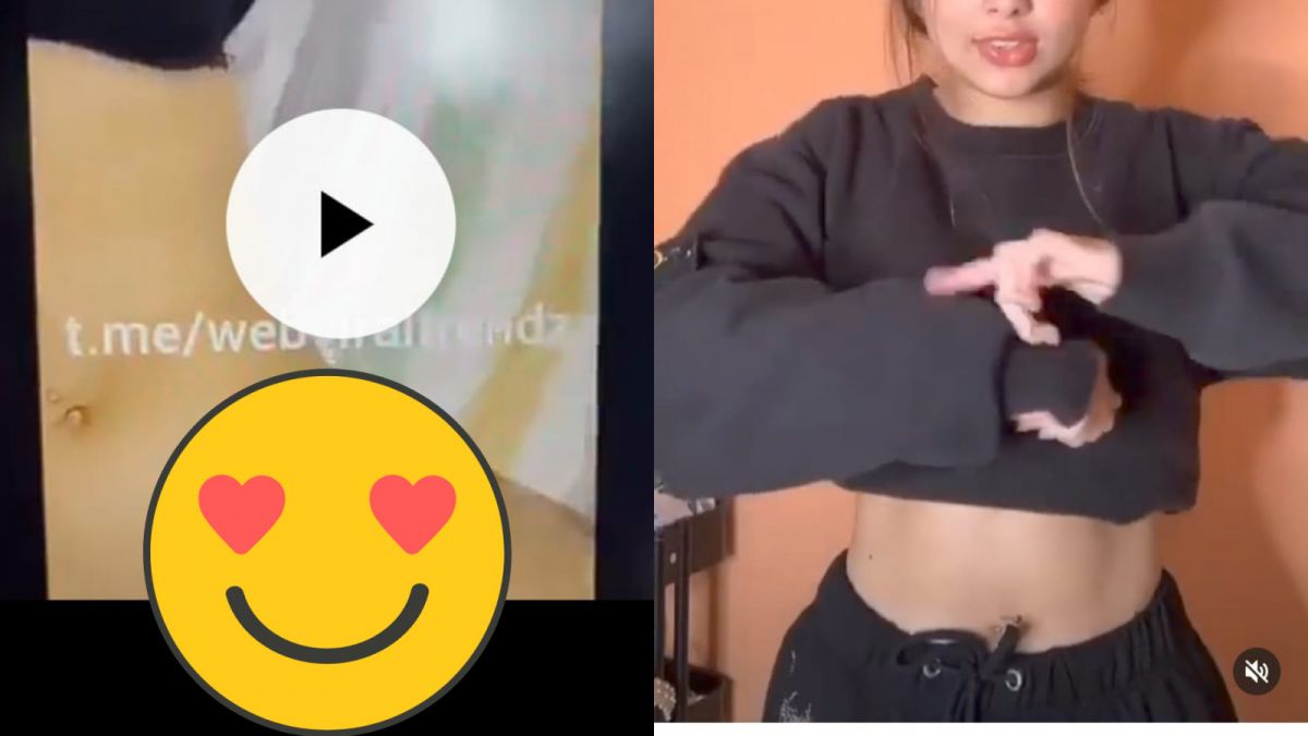 Perbandingan foto Rebecca Klopper yang memiliki piercing di pusar. [Twitter]