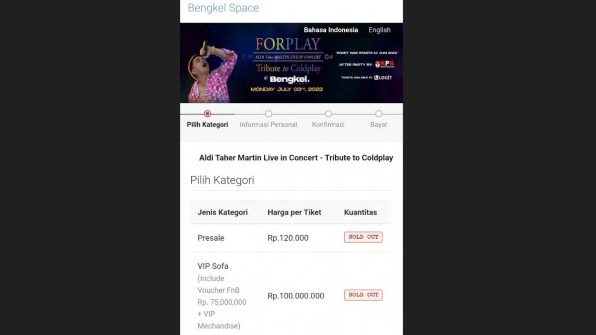 Aldi Taher Gelar Konser Forplay Tiket Vip Sofa Rp100 Juta Ludes Dalam