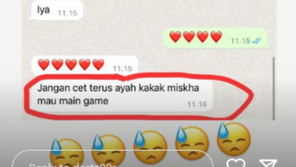 isi chat Desta dan anak keduanya, Miskha [Instagram/@desta80s]