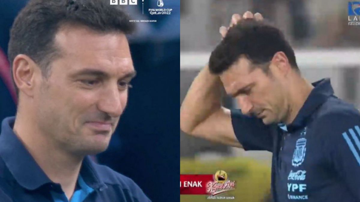 Potret Lionel Scaloni saat Piala Dunia 2020 vs FIFA Matchday lawan Timnas Indonesia. [Twitter @BolaBolaAja]