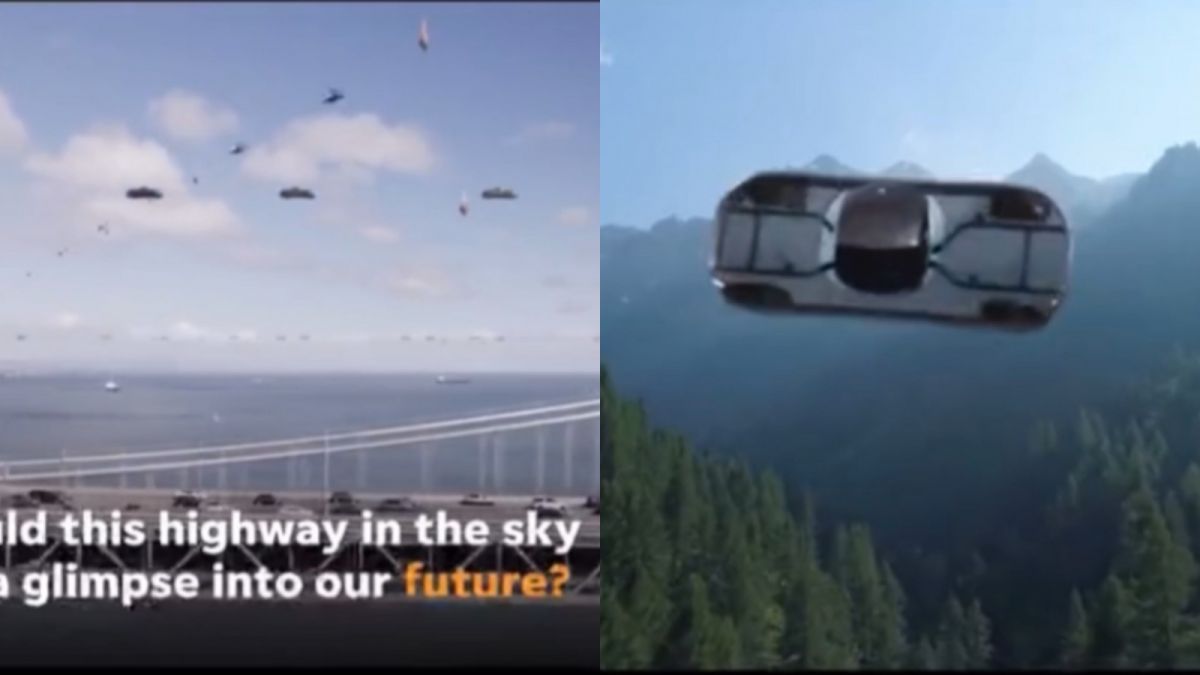 Penampakan The Alef, mobil terbang pertama di dunia saat di udara. [Instagram USA TODAY]