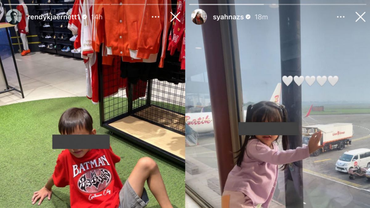 Postingan terbaru Syahnaz Sadiqah dan Rendy Kjaernett kompak tampilkan potret anak di InstaStory masing-masing. [Instagram @rendykjaernett @syahnazs]