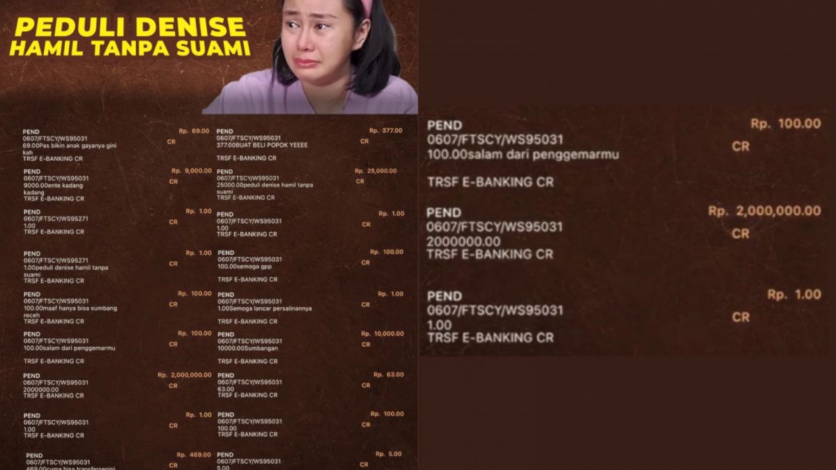 Sebagian data donasi yang diperoleh Denise Chariesta. [Instagram @denisechariesta91]