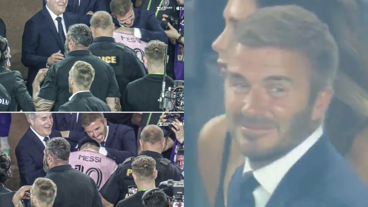 David Beckham menangis gara-gara aksi Lionel Messi di Inter Miami. [Twitter @FaktaSepakbola]
