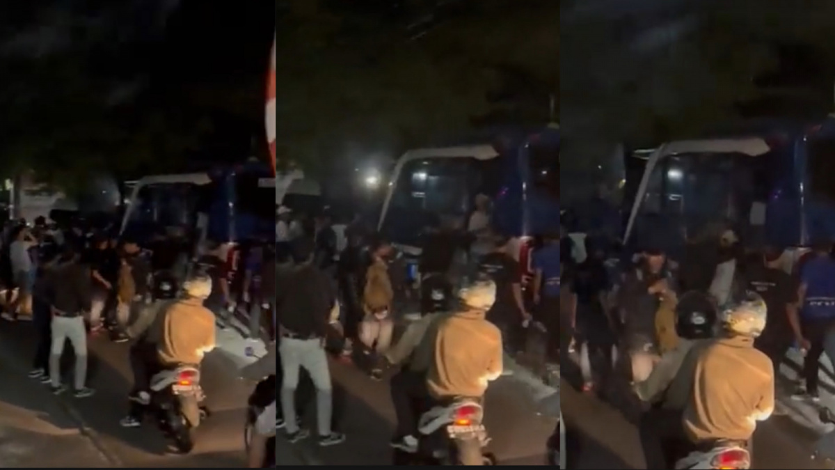 Viral video suporter PSIS jarah dan rampok Bobotoh, usai laga Persib vs Skuad Mahesa Jenar. [Twitter @rikkyutama_,]