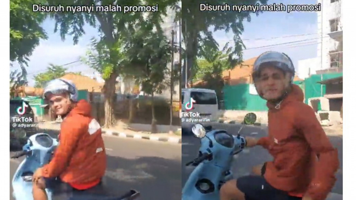 Gali Freitas mengendarai motor. [Twitter/garagarabola_]