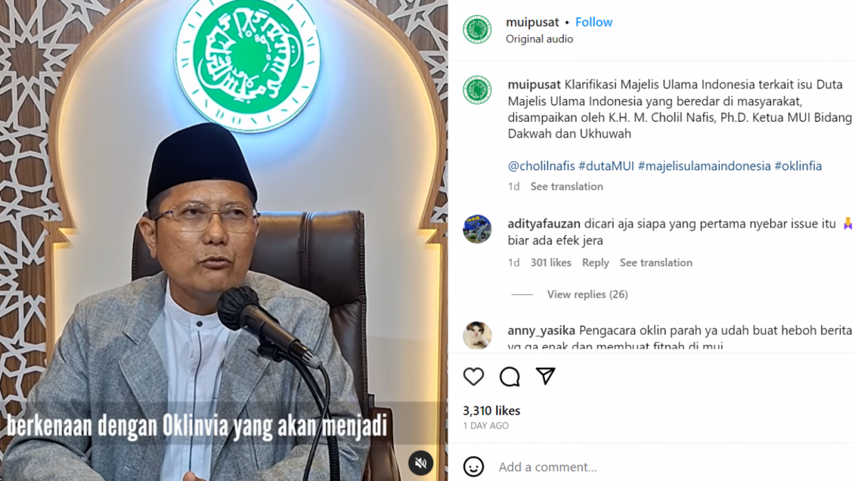 Klarifikasi Mui Soal Viral Kabar Oklin Fia Diangkat Jadi Duta Mui Usai