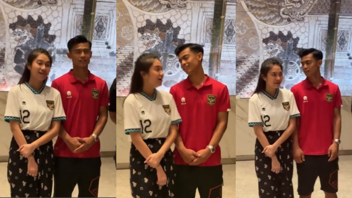 Azizah Salsha yang nampak usil pada Pratama Arhan. [X/Twitter @lazyneess]