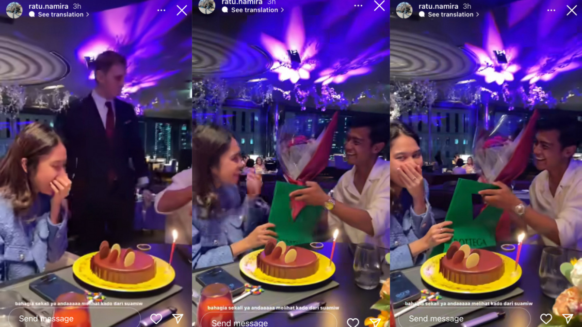 Momen Pratama Arhan dan Azizah Salsha makan malam romantis di hari ulang tahun Zize. [InstaStory Ratu Namira]