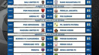 Pekan Ketiga Liga 1 Musim 2022- 2023, Ada  PSM Makassar vs Persija Jakarta  Sore Nanti, Ini Jadwalnya