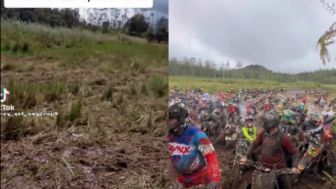 Viral! Komunitas Motor Trail Merusak Bunga Edelweis Rawa di Ranca Upas, Panitia Cuma Lakukan Ini