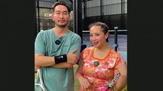 Jeje Govinda dan Nagita Slavina Main Tenis Bersama Lagi, Netizen: Tim Paling Sabar!