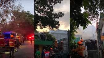 Breaking News: Hotel Gurame Kebakaran, Petugas Diskar PB Kota Bandung Coba Jinakkan Api