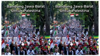 Bukti Solidaritas Umat Islam, Ribuan Warga Bandung Turun ke Jalan Untuk Aksi Bela Palestina