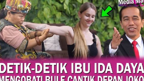 Detik-detik Bule nan Cantik Diobati Langsung oleh Ida Dayak di Depan Jokowi Apa Benar? Cek Fakta Kebenarannya